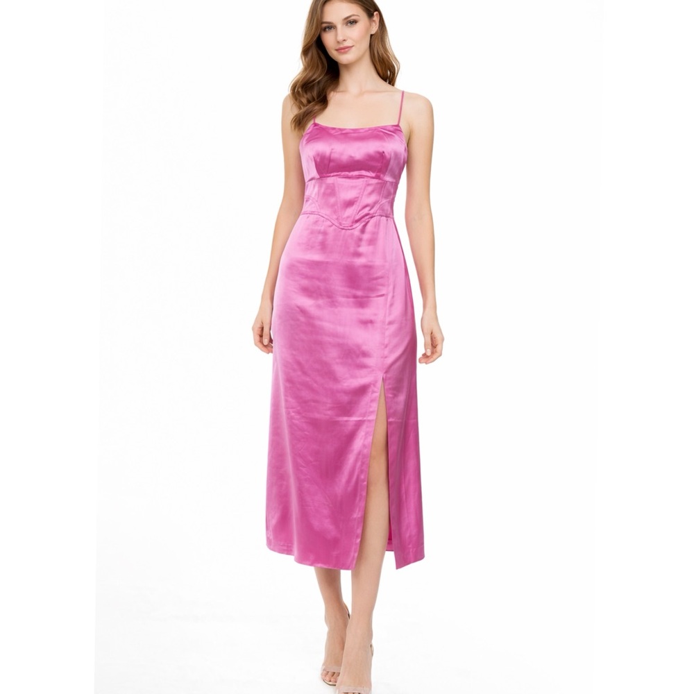 Jason Wu pink satin corset dress size L NEW